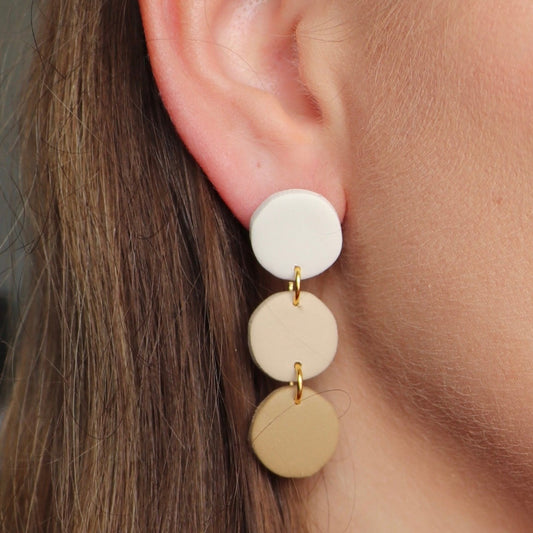 Neutral triple circle Earrings