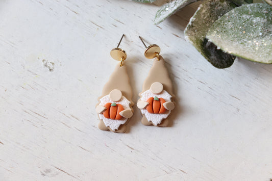 Neutral Halloween Gnome Earrings