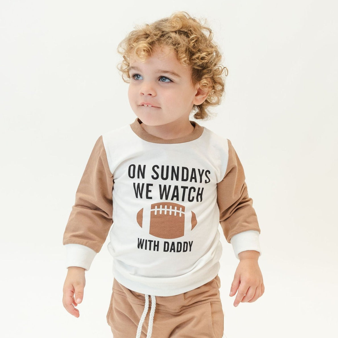 On Sundays We Watch Football with Daddy' Two-Piece Baby/Toddler Lounge Set