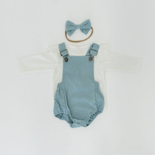 Blue Overall Corduroy with Bow