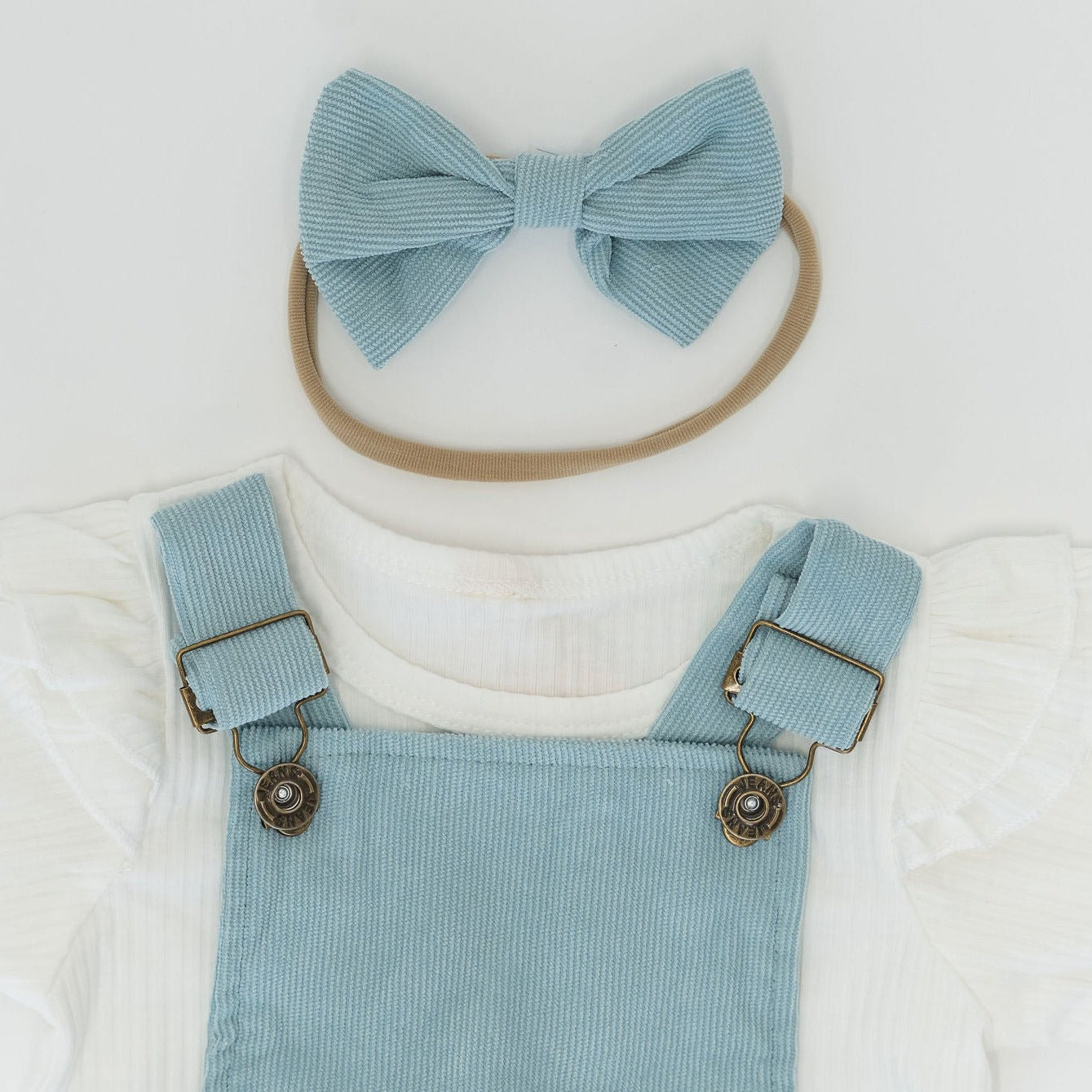 Blue Overall Corduroy with Bow